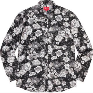 シュプリーム(Supreme)のL 黒 supreme Digi Floral Corduroy Shirt(シャツ)