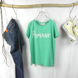 メゾンキツネ(MAISON KITSUNE')のメゾンキツネ 定番人気ParisienプリントTシャツ ペールグリーン(Tシャツ(半袖/袖なし))