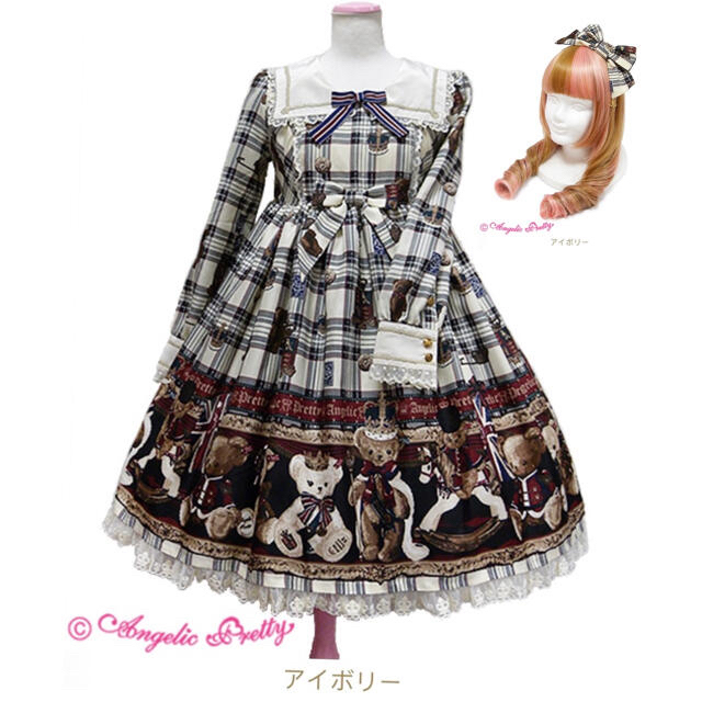 Angelicpretty British Bearワンピースカチューシャセット