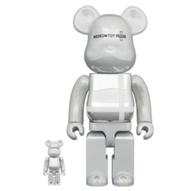 MEDICOM TOY(メディコムトイ)のBE@RBRICK WHITE CHROME Ver. 100％ & 400％ エンタメ/ホビーのフィギュア(その他)の商品写真