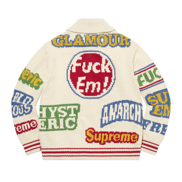 Supreme(シュプリーム)のLogos Zip Up Sweater  Lサイズ メンズのトップス(ニット/セーター)の商品写真