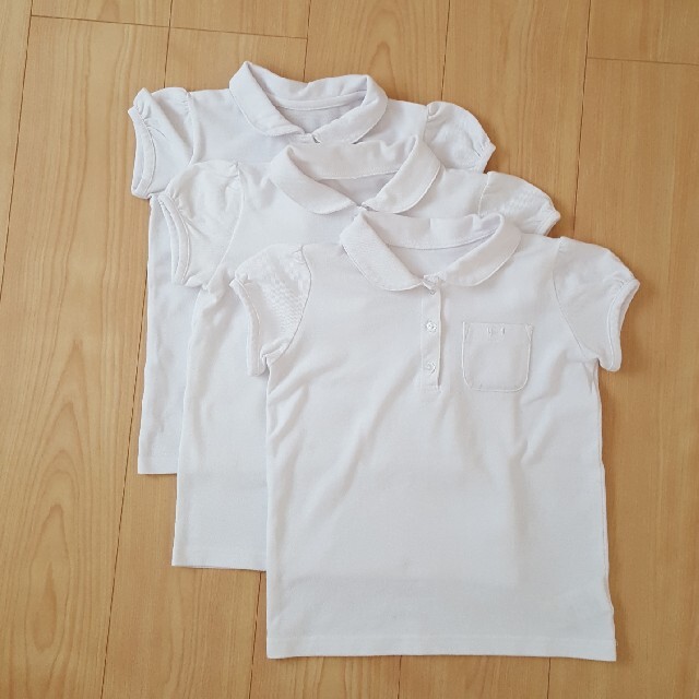 ベルメゾン(ベルメゾン)の白ポロシャツ　120 キッズ/ベビー/マタニティのキッズ服女の子用(90cm~)(Tシャツ/カットソー)の商品写真