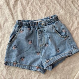 ザラキッズ(ZARA KIDS)のレア ❤️ ZARA ミッキー ディズニー ショートパンツ デニムショートパンツ(パンツ/スパッツ)