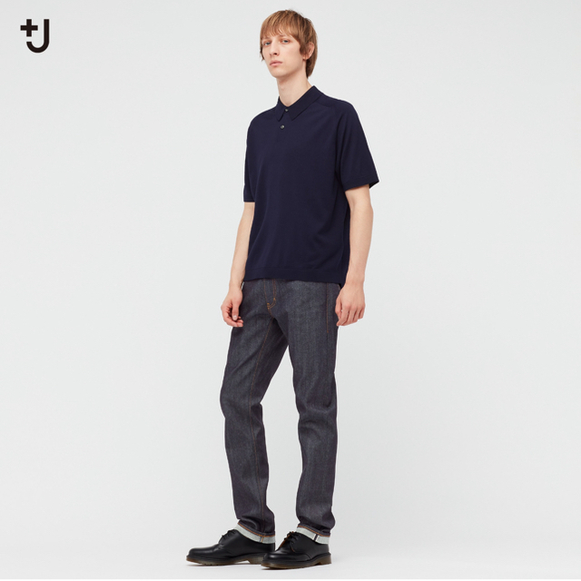 UNIQLO(ユニクロ)のセルビッジスリムフィットストレートジーンズ +J メンズのパンツ(デニム/ジーンズ)の商品写真