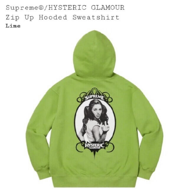 supreme×HYSTERIC GLAMOUR ジップアップパーカー