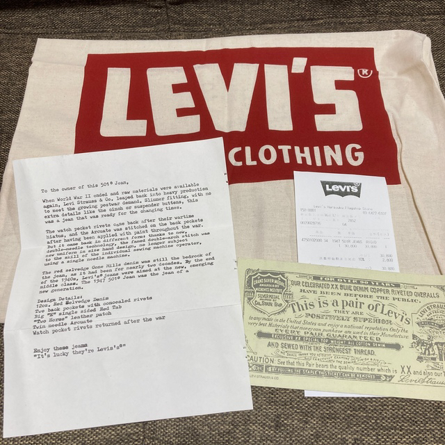 Levi's デニム トートバッグ付きの通販 by ニコ's shop｜リーバイスならラクマ - リーバイス 501 在庫低価