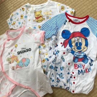 シマムラ(しまむら)の新生児　夏用　ロンパース3枚セット(ロンパース)