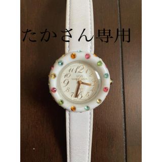 スワロフスキー(SWAROVSKI)のbon bon watch ボンボンウォッチ　ホワイト　ミニレインボー(腕時計)