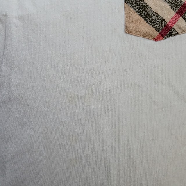 BURBERRY(バーバリー)の【4Y104cm】バーバリー 長袖Tシャツ 白 チェックポケット キッズ/ベビー/マタニティのキッズ服男の子用(90cm~)(Tシャツ/カットソー)の商品写真