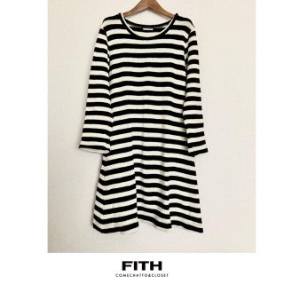 フィス(FITH)のFITH WORKS ボーダーニットワンピース・160㎝(ワンピース)