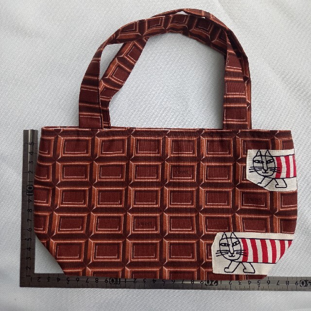 チョコレート柄 ミニトートバッグ ハンドメイドのファッション小物(バッグ)の商品写真