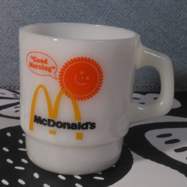 Fire-King(ファイヤーキング)のMcDonald`s　ファイヤーキング　"Good Morning"　マグカップ インテリア/住まい/日用品のキッチン/食器(グラス/カップ)の商品写真