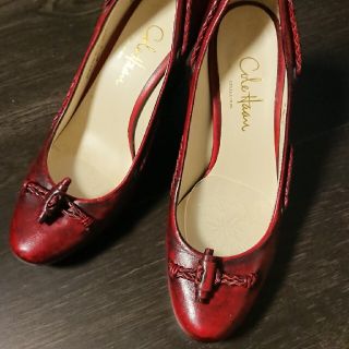 コールハーン(Cole Haan)のCOLE HAAN 赤プラットホーム パンプス 6B(ハイヒール/パンプス)