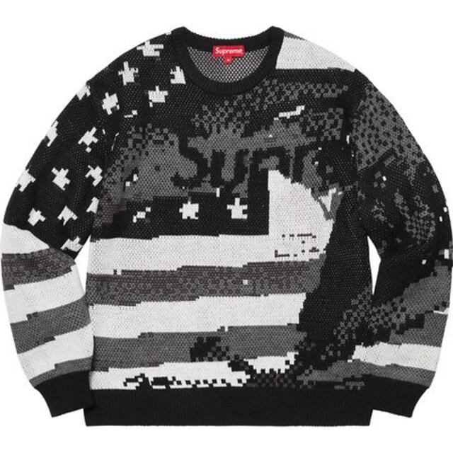 Supreme Digital Flag Sweater Black Lニット/セーター