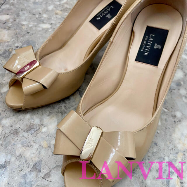 LANVIN(ランバン)のランバン　パンプス　ヒール👠23センチ💕ベージュ　きれいめ　シンプル レディースの靴/シューズ(ハイヒール/パンプス)の商品写真