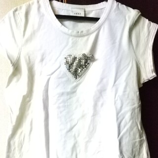 ネクスト(NEXT)のNEXT レディース Tシャツ ホワイト ハート(Tシャツ(半袖/袖なし))