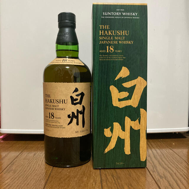 【未開封箱あり】サントリー 白州 18年　シングルモルト　箱付き　マイレージ付きジャパニーズウイスキー