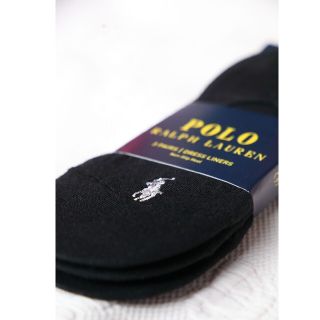 ポロラルフローレン(POLO RALPH LAUREN)のPOLO ラルフローレンのレディースのフットカバー3足セット【新品】ブラック(ソックス)