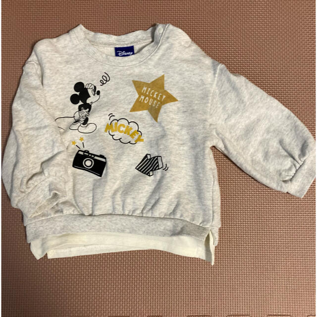 Disney(ディズニー)のトレーナー ミッキー柄長袖カットソー　90cm キッズ/ベビー/マタニティのキッズ服女の子用(90cm~)(Tシャツ/カットソー)の商品写真