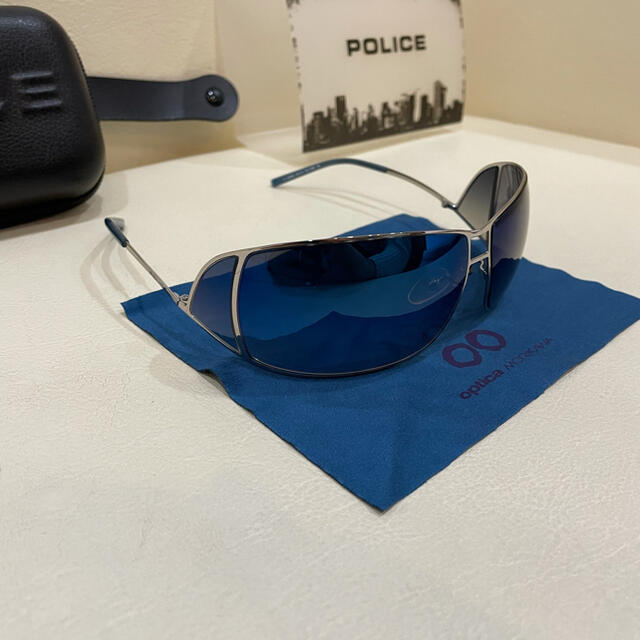 POLICE(ポリス)のポリス　POLICE サングラス　ブルー　美品 メンズのファッション小物(サングラス/メガネ)の商品写真