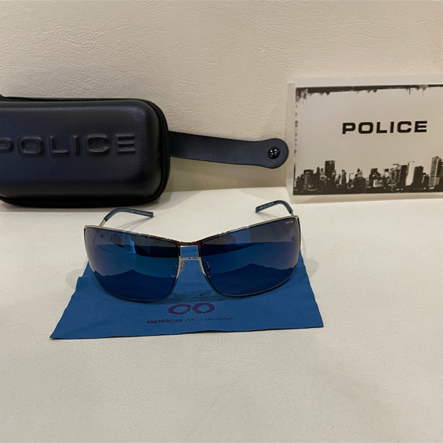 POLICE(ポリス)のポリス　POLICE サングラス　ブルー　美品 メンズのファッション小物(サングラス/メガネ)の商品写真