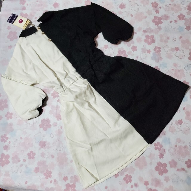 UNICA(ユニカ)のユニカ☆ツインcatsバイカラーワンピース キッズ/ベビー/マタニティのキッズ服女の子用(90cm~)(ワンピース)の商品写真