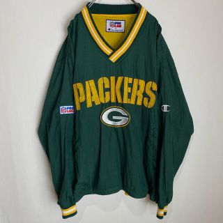 PRO PLAYER NFL GREEN BAY PACKERS グリーンベイパッカーズ Vネック ナイロンプルオーバー メンズXL /eaa311009