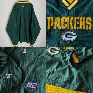 Champion - グリーンベイ パッカーズ ナイロンプルオーバーGreen Bay ...