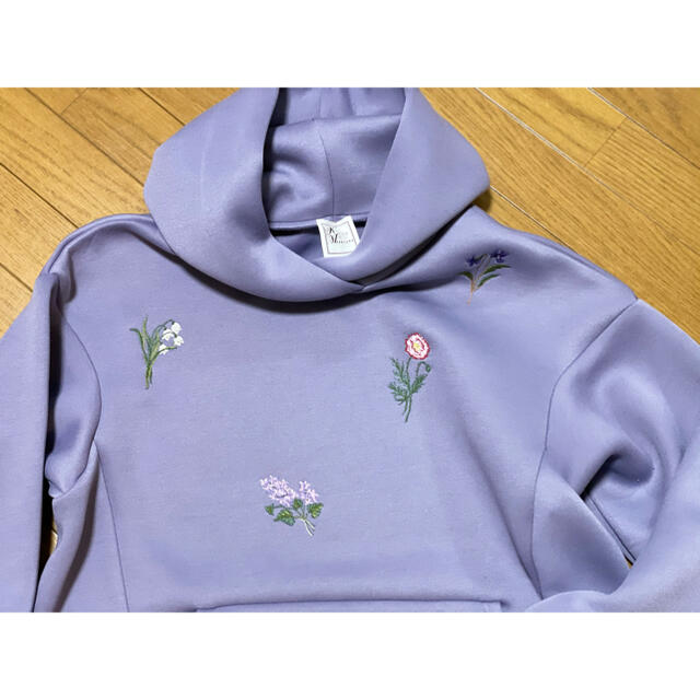 期間限定●ケイタマルヤマ2021SSラベンダー色花刺繍スウェットフーディ新品