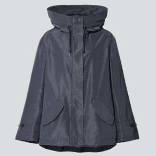 ユニクロ(UNIQLO)のM ＋J シルクブレンドオーバーサイズパーカ DARK GRAY レディース(ブルゾン)