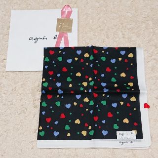 アニエスベー(agnes b.)の《未使用》agnes b. ハートのアップリケ付き ハンカチ(ハンカチ)