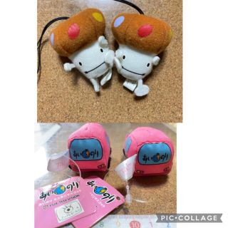 エヌティティドコモ(NTTdocomo)のあい🌍のり　ドコモダケ　マスコット　ラブワゴン　セット　ストラップ(キャラクターグッズ)