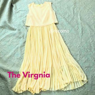 ザヴァージニア(The Virgnia)の美品　The Virgnia 細プリーツのパステルイエローロングワンピース(ロングワンピース/マキシワンピース)