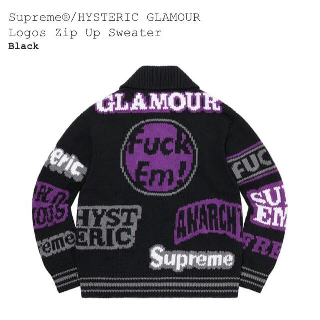 Supreme(シュプリーム)のSupreme ヒステリックグラマー Logo Zip Up Sweater メンズのトップス(ニット/セーター)の商品写真