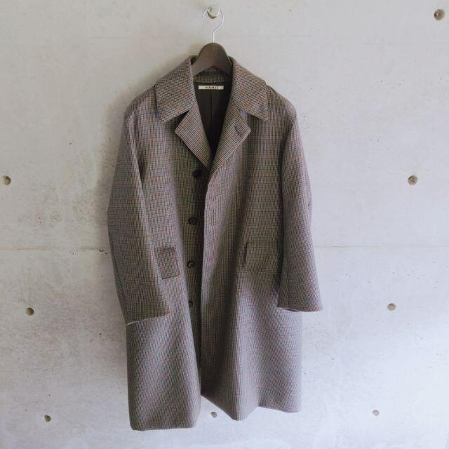 オーラリー　18AW/DOUBLE FACE CHECK LONG COAT