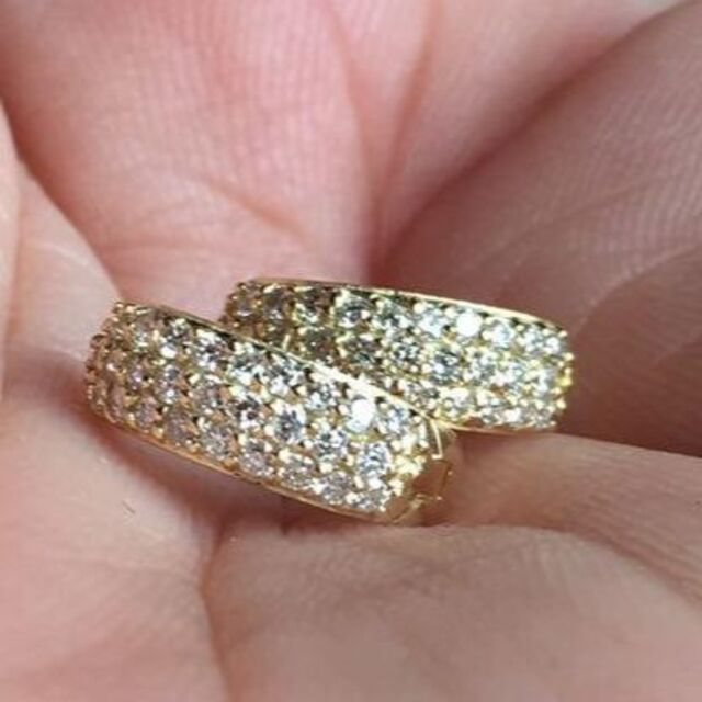 期間限定30%OFF! applemint1127様⑮計0.5ct✨上質ダイヤ✨幅広 フープ