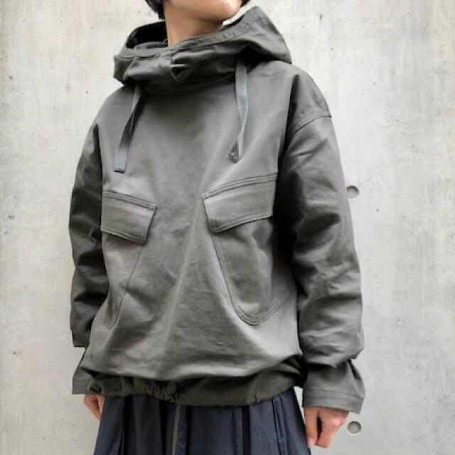 色ブラックHYKE COTTON SALVAGE PARKA サルベージパーカー　ブラック