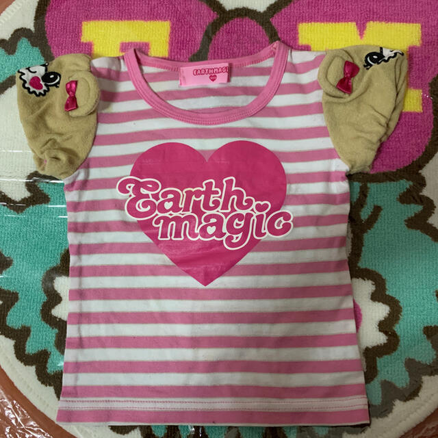 EARTHMAGIC(アースマジック)のらいまま様専用です*.♡アースマジック 肩マフィーＴ キッズ/ベビー/マタニティのキッズ服女の子用(90cm~)(Tシャツ/カットソー)の商品写真