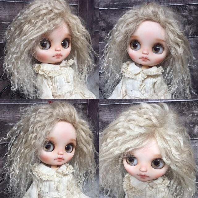 blythe _wm-106シャイニーベージュ✨ミディサイズチベットラムウィッグ