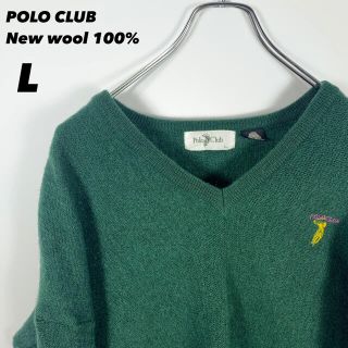 ポロクラブ(Polo Club)の古着 poloclub ポロクラブ ニット セーター 刺繍 ロゴ 緑 L(ニット/セーター)