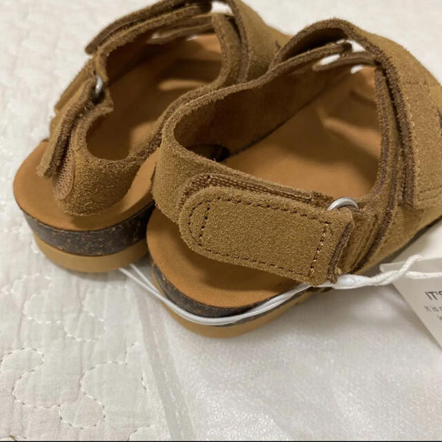 ZARA KIDS(ザラキッズ)の新品　ZARABaby  レザーサンダル　12.9センチ　13センチ　ブラウン キッズ/ベビー/マタニティのベビー靴/シューズ(~14cm)(サンダル)の商品写真