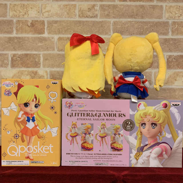 セーラームーン ぬいぐるみ&フィギュア4点セット ◆美少女戦士セーラームーン 一番くじ ルナ ぬいぐるみ