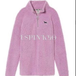 ヴィクトリアズシークレット(Victoria's Secret)のVS PINK もこもこボア クォータージップトップス　ライラックXS(その他)