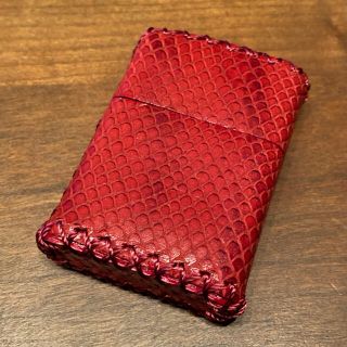 ジッポー(ZIPPO)の[本革] zippo用 レザーケース 革ケース  革巻き パイソン型押し(タバコグッズ)