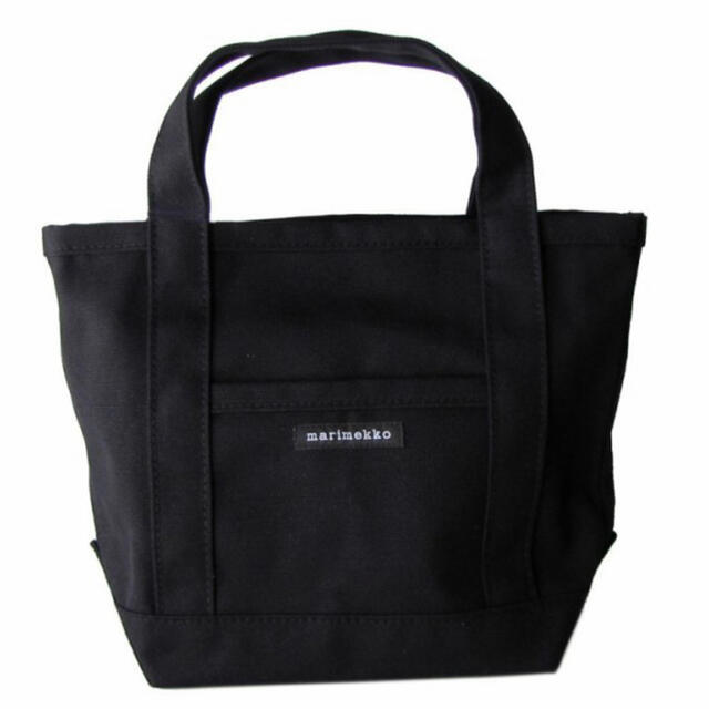 marimekko(マリメッコ)のマリメッコ　トートバッグ marimekko 黒 ブラック ミニ　ペルスカッシィ レディースのバッグ(トートバッグ)の商品写真