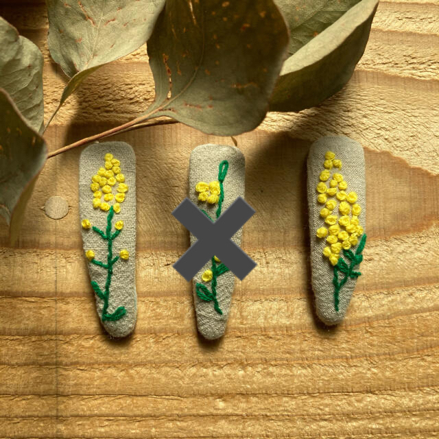 ハンドメイド  刺繍　パッチンピン キッズ/ベビー/マタニティのこども用ファッション小物(その他)の商品写真