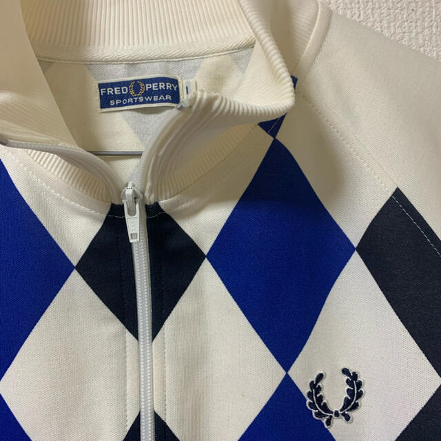 FRED PERRY アーガイル柄 トラックジャケット ジャージ Lサイズ 古着-