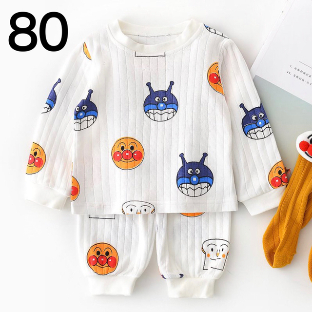 サイン・掲示用品 パネル 2セット!80cm100cmアンパンマン バイキンマン パジャマ 長袖 ズボン アンパンマン 上下パジャマ 腹巻き付きズボン
