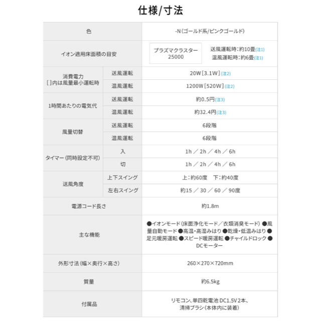 SHARP(シャープ)のSHARP スリムイオンファンHOT&COOL PF-JTH1 シャープ スマホ/家電/カメラの冷暖房/空調(扇風機)の商品写真