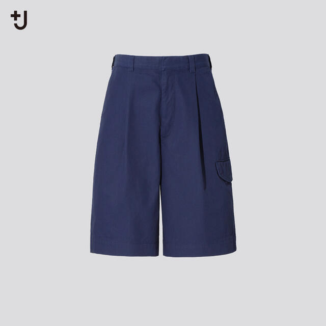 UNIQLO(ユニクロ)のUNIQLO ＋Ｊワイドフィットカーゴハーフパンツ ブルー Sサイズ メンズのパンツ(ショートパンツ)の商品写真